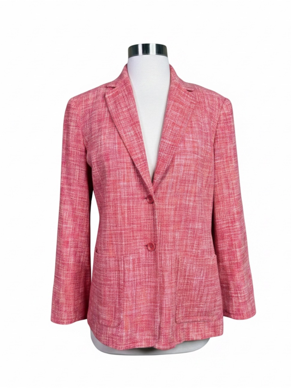 Talbots Women Pink Blazer Suit Jacket Pure Silk Size 4 Petite